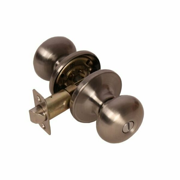 Pamex Baron Knob with Round Rose Privacy Lockset Grade 3 Satin Nickel Finish FTFP10